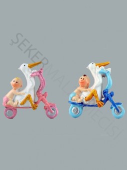 Bisiklette Bebek ve Leylek Biblo