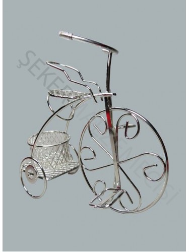 Sepetli Tel Bisiklet Gümüş