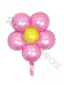 Çiçek Model Folyo Balon Pembe