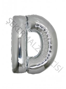 Harf Folyo Balon D 16 Inc Gümüş