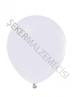 Beyaz Metalik Baskısız Balon 