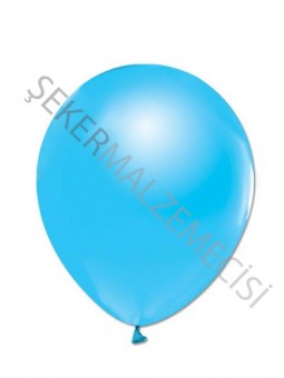 Açık Mavi Metalik Baskısız Balon 