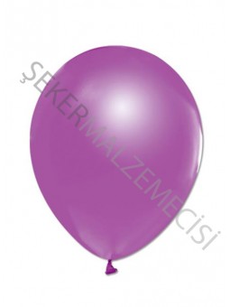 Lila Metalik Baskısız Balon 