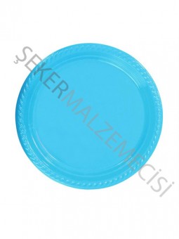 Plastik Tabak Mavi 22 cm